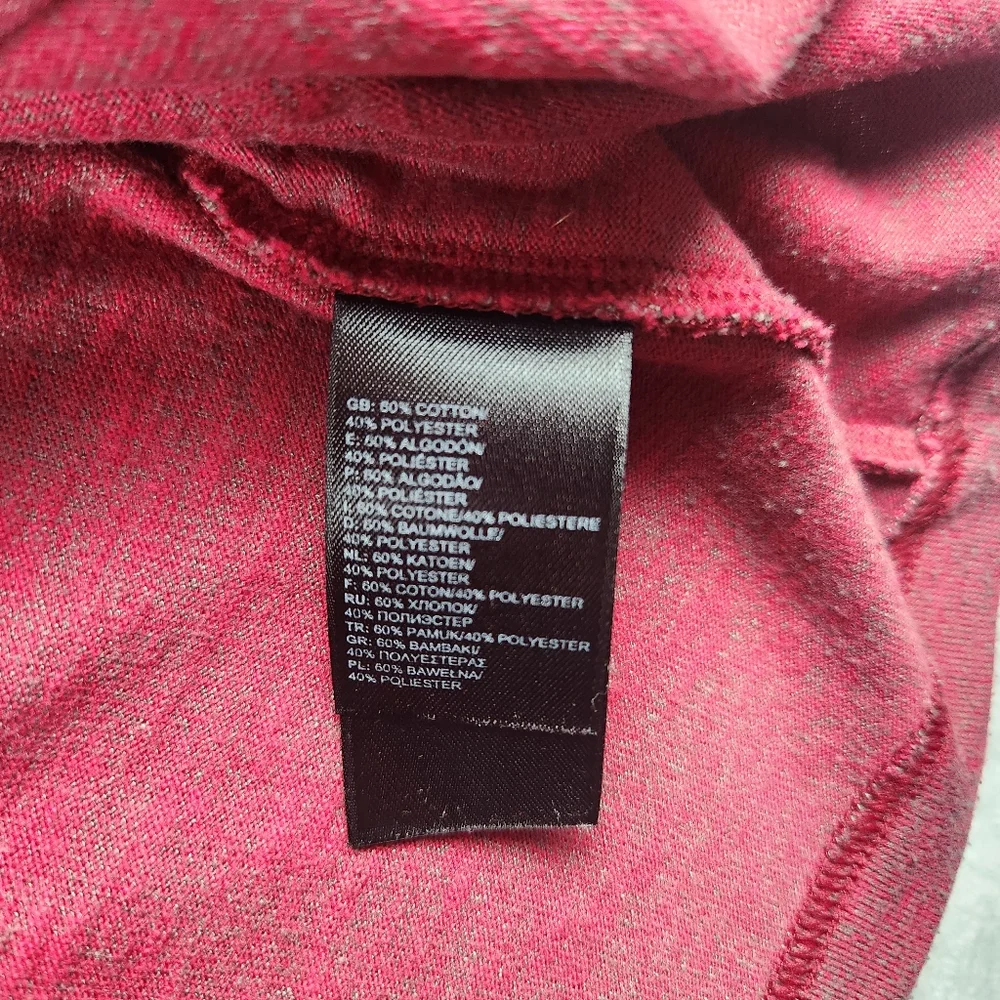 The North Face Shirt Men' Red Heather Long Sleeve Pullover Size L Large